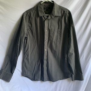 Banana Republic Grey Checked Button Down Shirt M